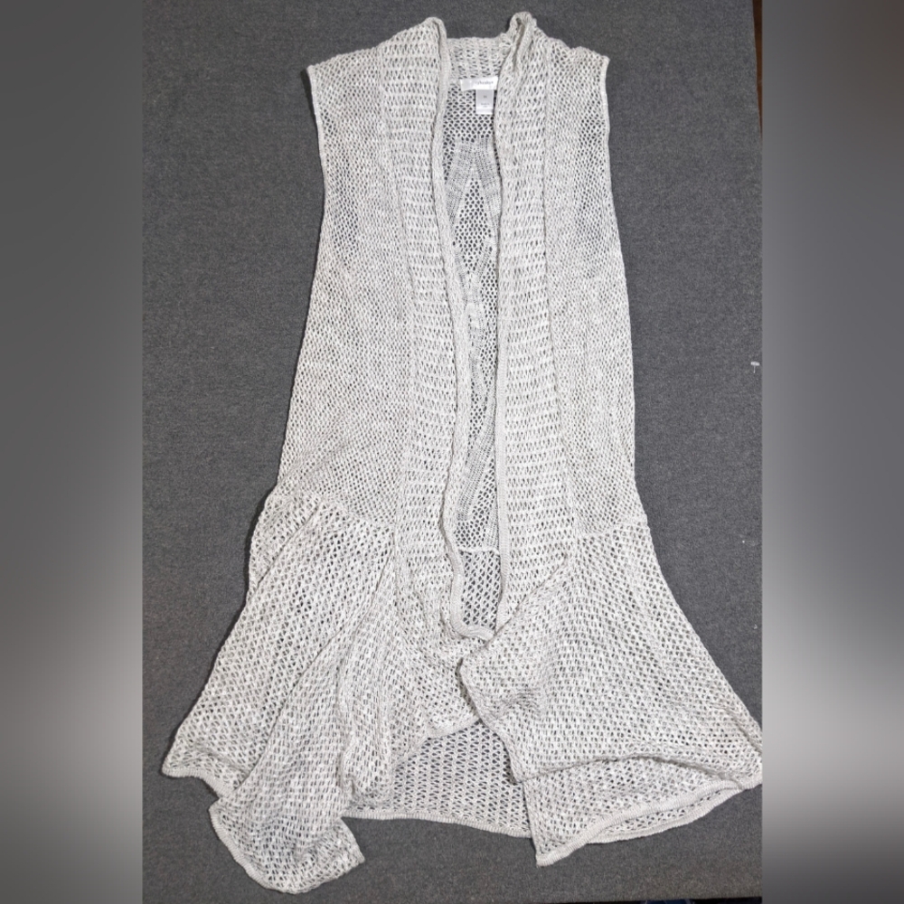 CJ Banks Sleeveless Cardigan‎ Lightweight Knit Open Front Size 1X
